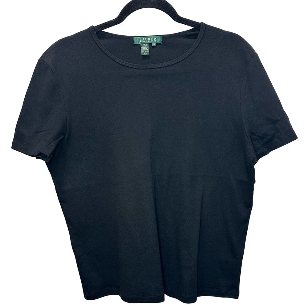 Ralph Lauren Women’s Basic Black Short Sleeve Top size XL